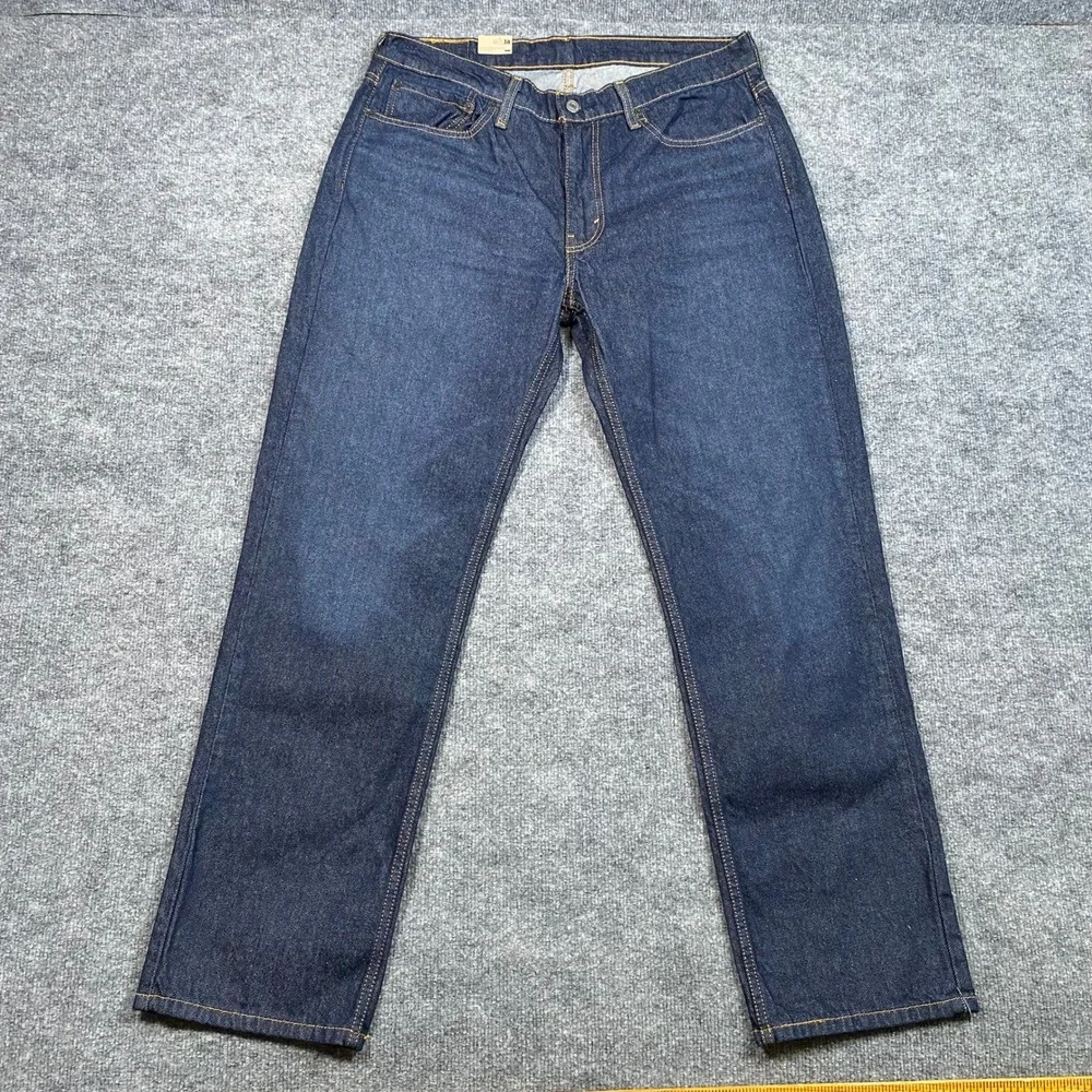 Levis 514 Straight Fit Mens Jeans 34x32 Dark Indigo Blue Stretch Denim NEW